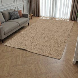 Gruby dywan wełniany 200x300 jednokolorowy dywan do salonu