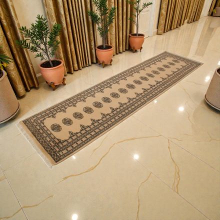 Dywan chodnik beżowy Bokhara 305x80 ręcznie wiązany dywan pakistański