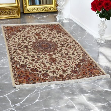 Dywan jedwabny Parnian beżowy 120x180 wysokiej jakości dywan z jedwabiu wiskozowego z Iranu