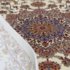 Dywan jedwabny Parnian beżowy 120x180 wysokiej jakości dywan z jedwabiu wiskozowego z Iranu