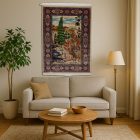 Dywan jedwabny Motyw Ogrodowy beżowy 100x150 irański dywan z jedwabiu wiskozowego