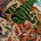 Dywan jedwabny Motyw Ogrodowy beżowy 100x150 irański dywan z jedwabiu wiskozowego