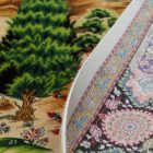 Dywan jedwabny Motyw Ogrodowy beżowy 100x150 irański dywan z jedwabiu wiskozowego