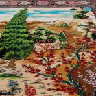 Dywan jedwabny Motyw Ogrodowy beżowy 100x150 irański dywan z jedwabiu wiskozowego