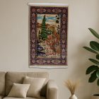 Dywan jedwabny Motyw Ogrodowy beżowy 80x120 perski dywan z jedwabiu wiskozowego