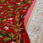 Dywan jedwabny Motyw drzewa życia bordowy 80x120 wysokiej jakości dywan z jedwabiu wiskozowego z Iranu