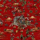 Dywan jedwabny Polowanie bordowy 80x120 perski dywan z jedwabiu wiskozowego