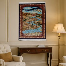   Dywan jedwabny Nazhivan beżowy 100x150 perski dywan z jedwabiu wiskozowego