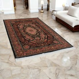   Dywan jedwabny Nasrin niebieski 150x225 wysokiej jakości dywan z jedwabiu wiskozowego z Iranu