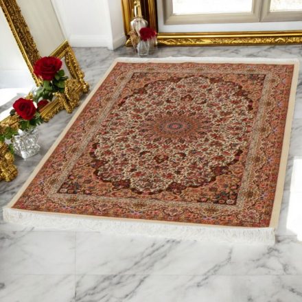 Dywan jedwabny Helya cream 100x150 wysokiej jakości dywan z jedwabiu wiskozowego z Iranu