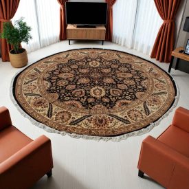 Dywan okrągły Isfahan 310x313 ręcznie tkany dywan perski