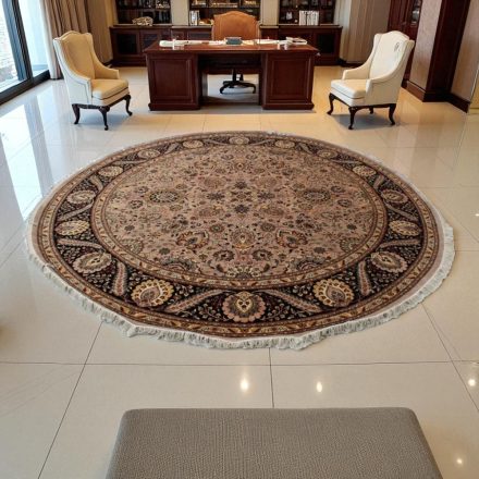 Dywan okrągły Isfahan 305x306 ręcznie tkany dywan perski