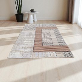   Dywan nowoczesny beżowy brązowy niebieski DIANA 80x150 dywan do salonu lub sypialni