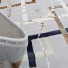 Dywan nowoczesny szary brązowy niebieski AMIR 160x230 dywan do salonu lub sypialni