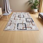 Dywan nowoczesny szary brązowy niebieski AMIR 80x150 dywan do salonu lub sypialni