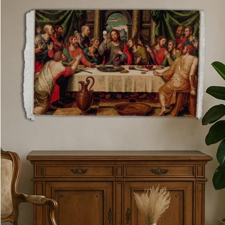 Dywan jedwabny Ostatnia wieczerza 80x120 irański dywan z jedwabiu wiskozowego