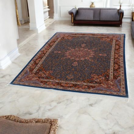 Dywan jedwabny Aysan ciemnoniebieski 150x225 perski dywan z jedwabiu wiskozowego