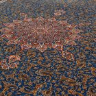 Dywan jedwabny Aysan ciemnoniebieski 150x225 perski dywan z jedwabiu wiskozowego