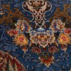 Dywan jedwabny Gazelle ciemnoniebieski 150x225 irański dywan z jedwabiu wiskozowego