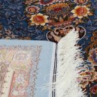 Dywan jedwabny Gazelle ciemnoniebieski 150x225 irański dywan z jedwabiu wiskozowego