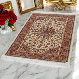   Dywan jedwabny Reihan cream 90x150 wysokiej jakości dywan z jedwabiu wiskozowego z Iranu