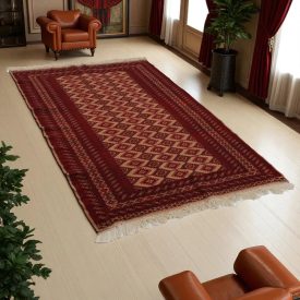 Dywan Pakistan brązowy Jaldar 126x175 ręcznie wiązany dywan orientalny