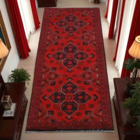 Dywan Afgan wełniany Caucasian 52x140 ręcznie wiązany dywan orientalny