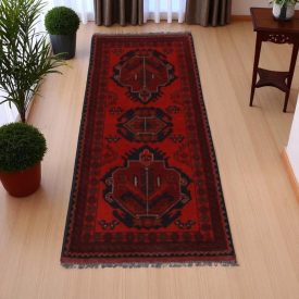 Dywan Afgan wełniany Caucasian 55x149 ręcznie wiązany dywan orientalny