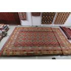 Extra duży dywan kilim 404x814 ręcznie tkany wełniany kilim afgański