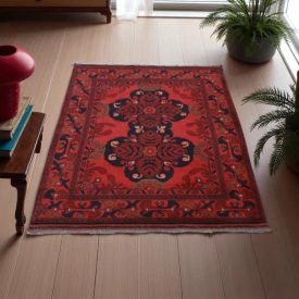 Dywan Afgan wełniany Kargai 104x141 ręcznie wiązany dywan orientalny