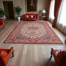 Duży dywan irański Isfahan 268x360 ręcznie tkany perski dywan do salonu