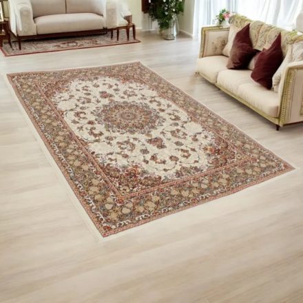 Dywan Perski beżowy MEDALION 160x230 ekskluzywny dywan do salonu z akrylu