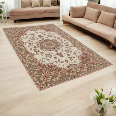 Dywan Perski bbeżowy MEDALION 200x300 ekskluzywny dywan do salonu z akrylu