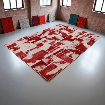 Design dywan czerwony-biały Patchwork 170x241 dywan do salonu