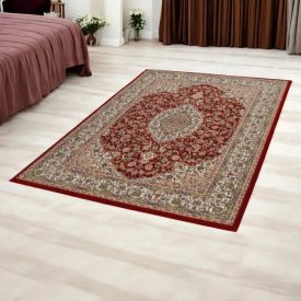 Dywan akrylowy ze wzorem Medalion - bordowy 140x200