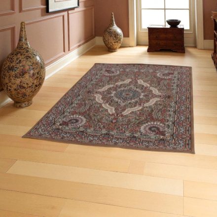 Dywan akrylowy ze wzorem Medalion - brązowy 60x90