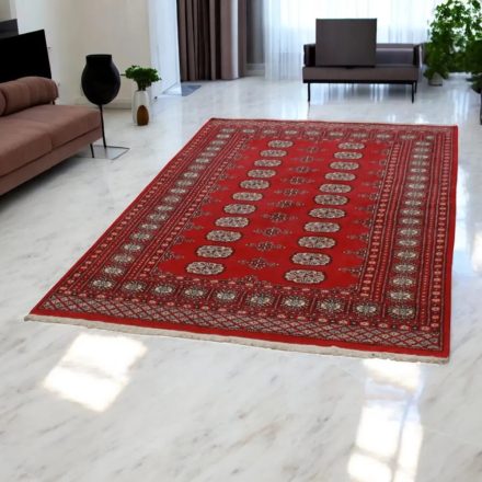 Dywan Pakistan czerwony Bokhara 141x210 ręcznie wiązany dywan orientalny