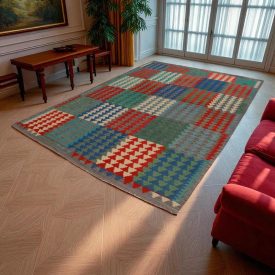   Dywan kilim Chobi 301x207 – ręcznie tkany z wełny w Afganistanie