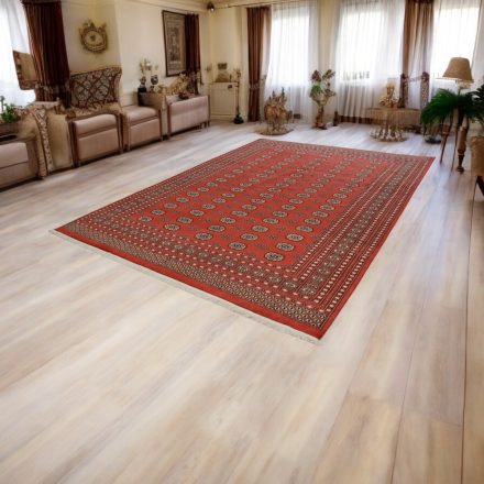 Duży dywan bordowy Bokhara 244x336 pakistański dywan do salonu