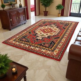   Dywan orientalny burgund Kargai 199x292 Afgan dywan ręcznie wiązany