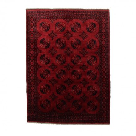 Dywan Afgan wełniany burgund 253x341 ręcznie wiązany dywan orientalny