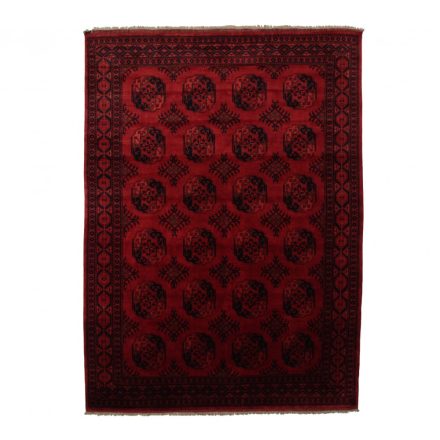 Dywan Afgan wełniany burgund 253x343 ręcznie wiązany dywan orientalny