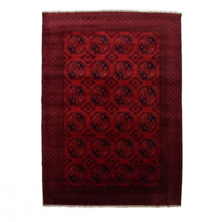 Dywan Afgan wełniany burgund 252x346 ręcznie wiązany dywan orientalny