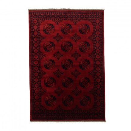 Dywan Afgan wełniany burgund 200x290 ręcznie wiązany dywan orientalny