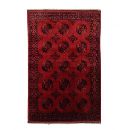 Dywan Afgan wełniany burgund 195x294 ręcznie wiązany dywan orientalny