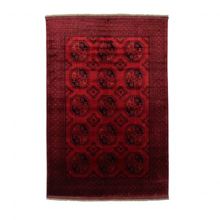 Dywan Afgan wełniany burgund 202x293 ręcznie wiązany dywan orientalny
