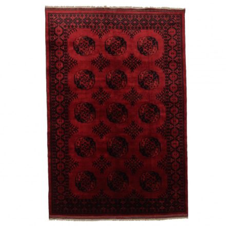 Dywan Afgan wełniany burgund 202x294 ręcznie wiązany dywan tradycyjny