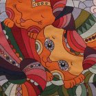 Poduszka dekoracyjna pomarańczowa 45x45 cm – Przytulające się koty