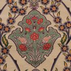 Poduszka dekoracyjna beżowa 45x45 cm – Orientalny ptasi ogród