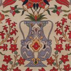 Poduszka dekoracyjna kremowa 45x45 cm – Orientalny wazon